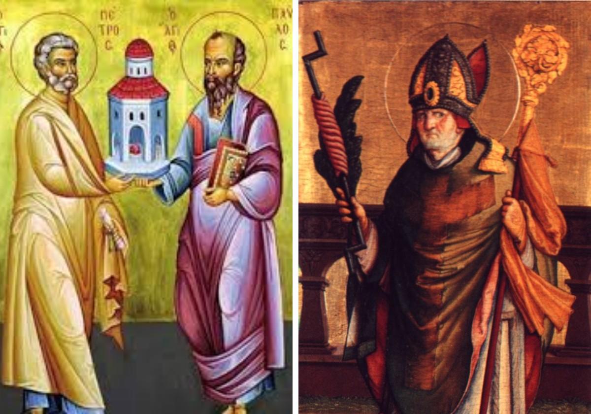 Santos Marcelino y Pedro de Roma y San Erasmo de Formia.
