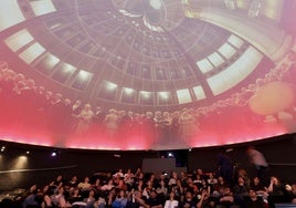 Un momento de la proyección de 'La primera gran máquina cultural de Valladolid'.