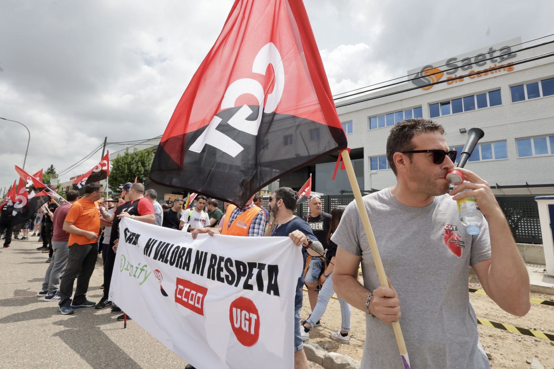 Protesta de los trabajadores de Saeta Die Casting en Valladolid