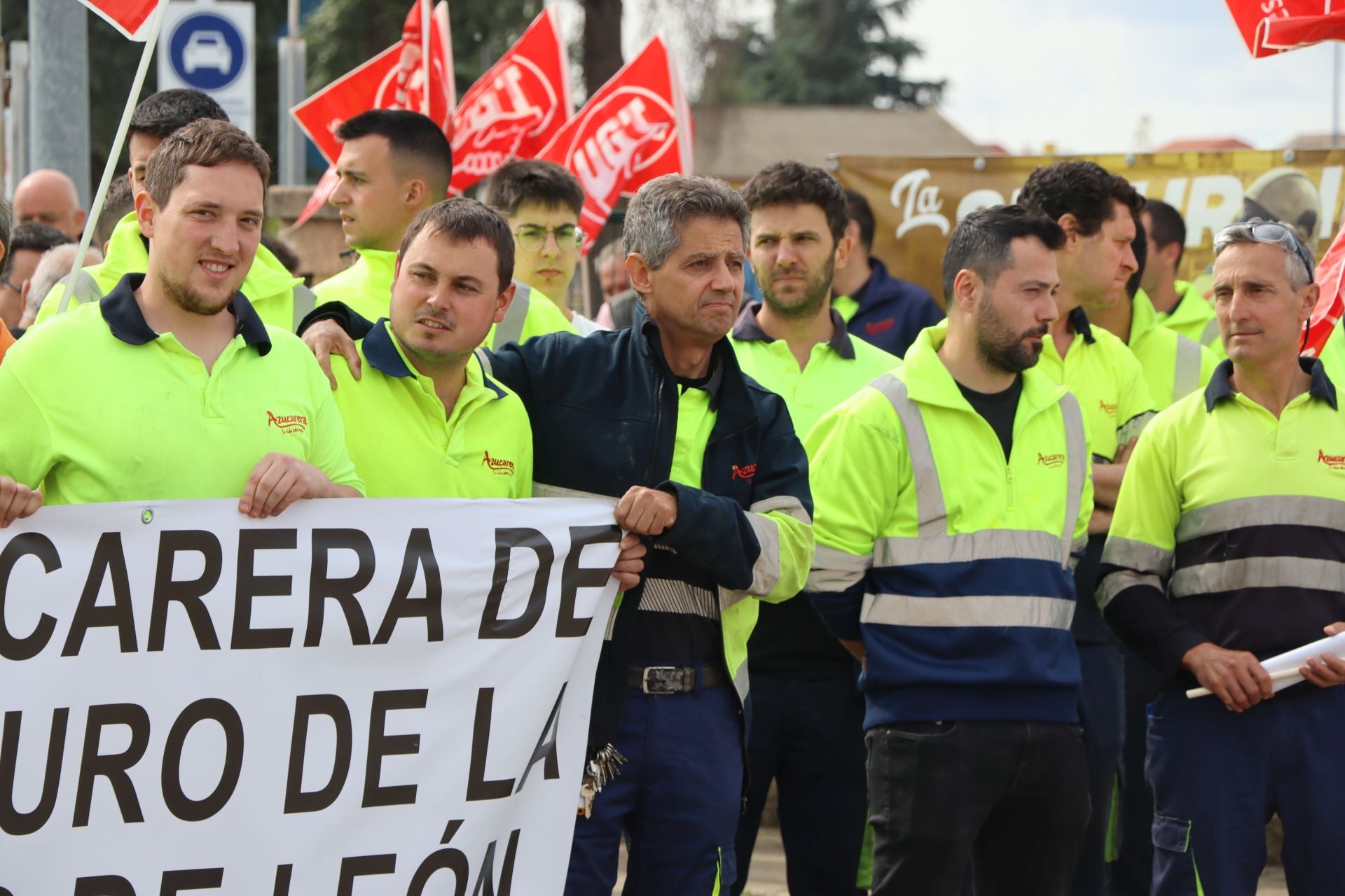 Concentración de trabajadores de Azucarera de La Bañeza