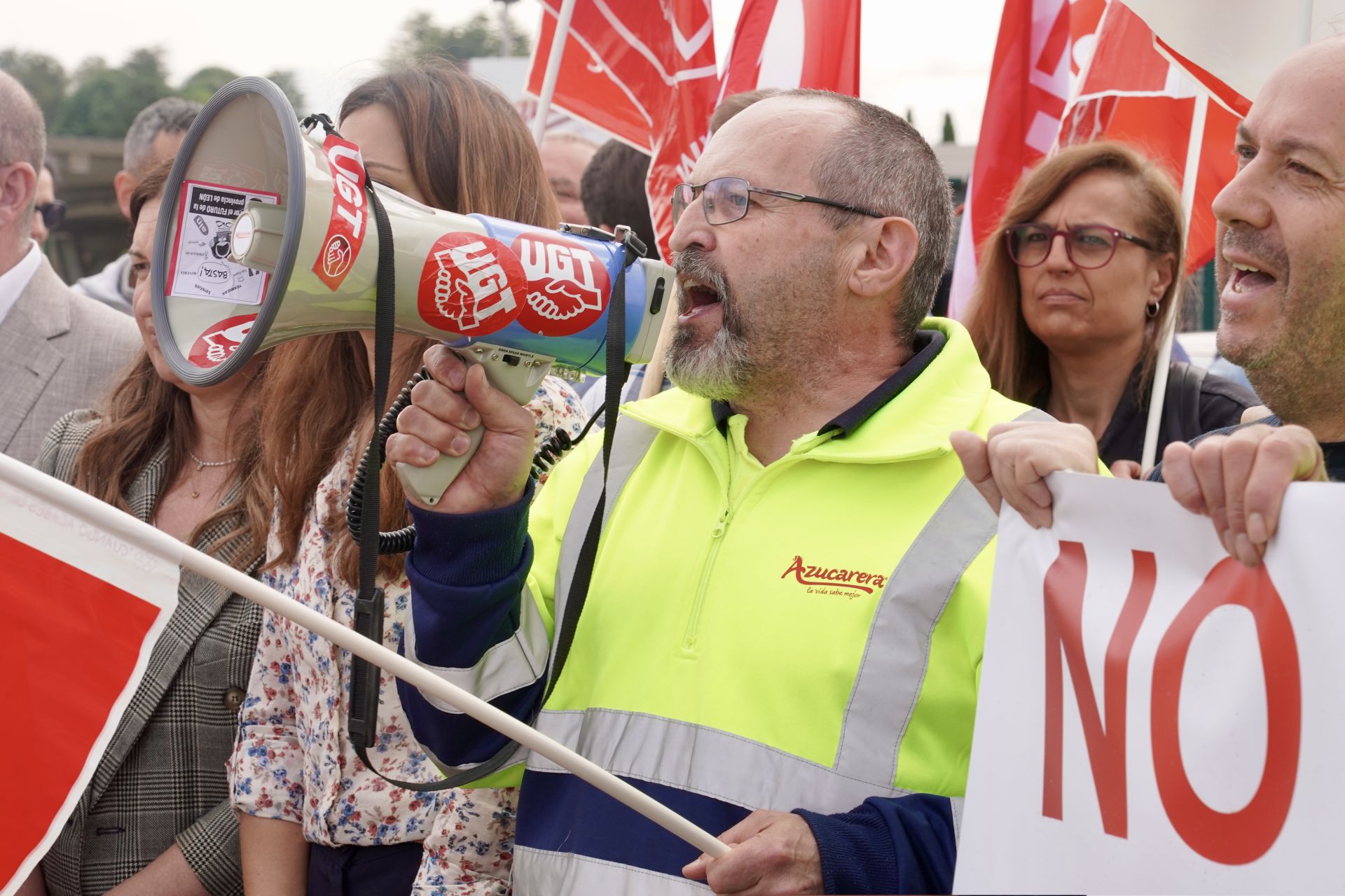 Concentración de trabajadores de Azucarera de La Bañeza