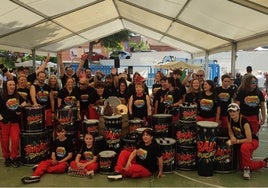 La asociación Bubaloo, responsable del festival de batucadas en Mojados, en la Feria del Vino de Boecillo.