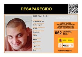 Cartel con información del hombre desaparecido en Cuéllar.