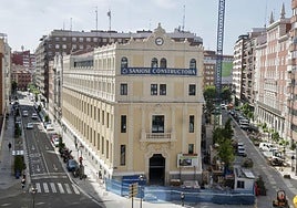 El antiguo edificio de la Agencia Tributaria en la plaza de Madrid está en obras desde septiembre de 2022.