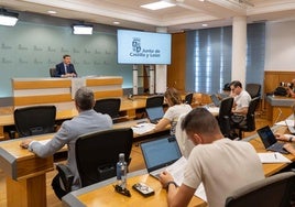 El portavoz de la Junta, Carlos Fernández Carriedo, tras el Consejo de Gobierno de este jueves.