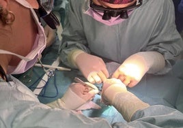 Intervención realizada a un bebé prematuro en el HUBU.
