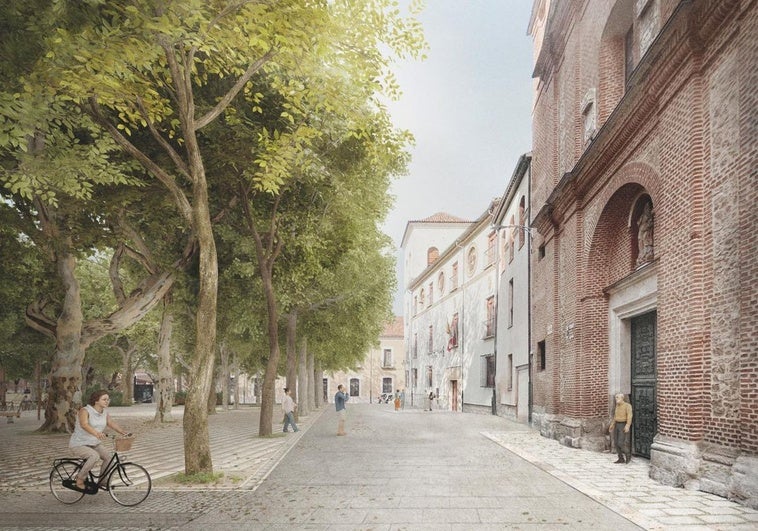 Recreación del diseño de la plaza de las Brígidas.