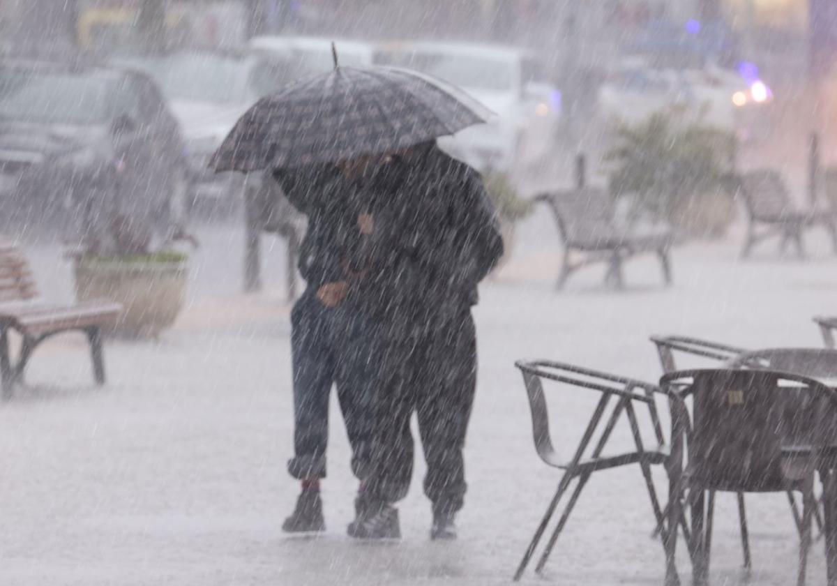 Tromba de agua que inundó el centro de Valladolid el pasado martes.