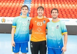 Los jugadores del Recoletas Herrero, Giráldez y Pisonero.