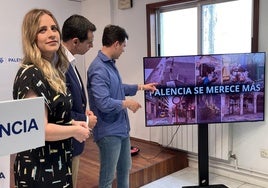 Los concejales del PP Laura Lombraña, Sergio Abril y Víctor Torres.