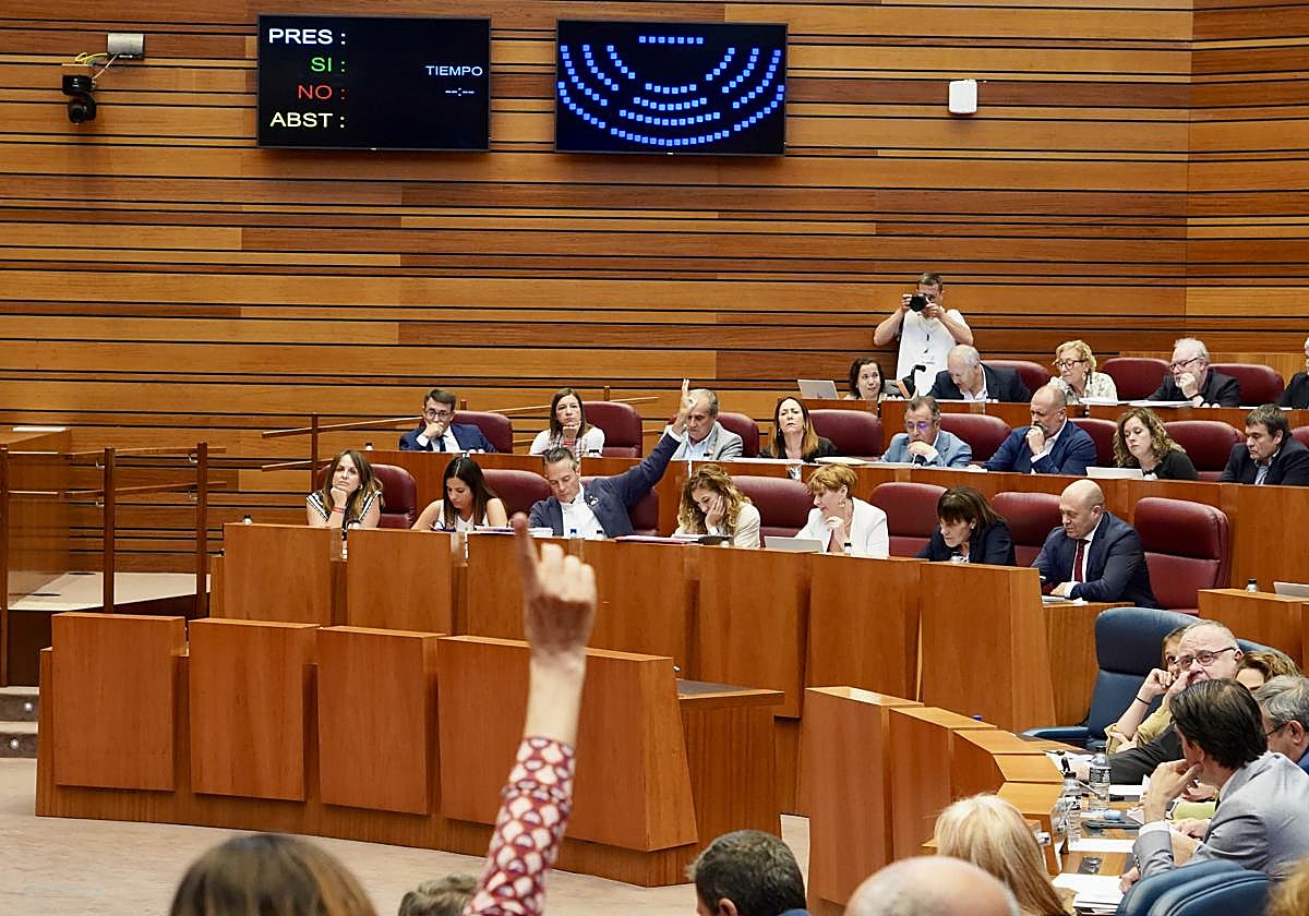 Votación en el pleno de las Cortes.