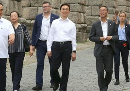 Han Zheng, vicepresidente de China, durante su visita de este miércoles a Segovia.
