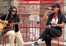 Marlena, durante la presentación del festival en Santa Columba.