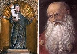 Representaciones de San Antonio de Padua y San Arnobio de Sicca.