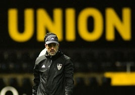 Ramsés Gil, durante el partido que la Segoviana disputó en Irún ante el Real Unión.