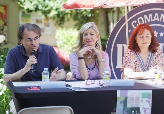 Pedro Ojeda, Irene Carvajal y Elena Benito, en la Casa de Zorrilla.