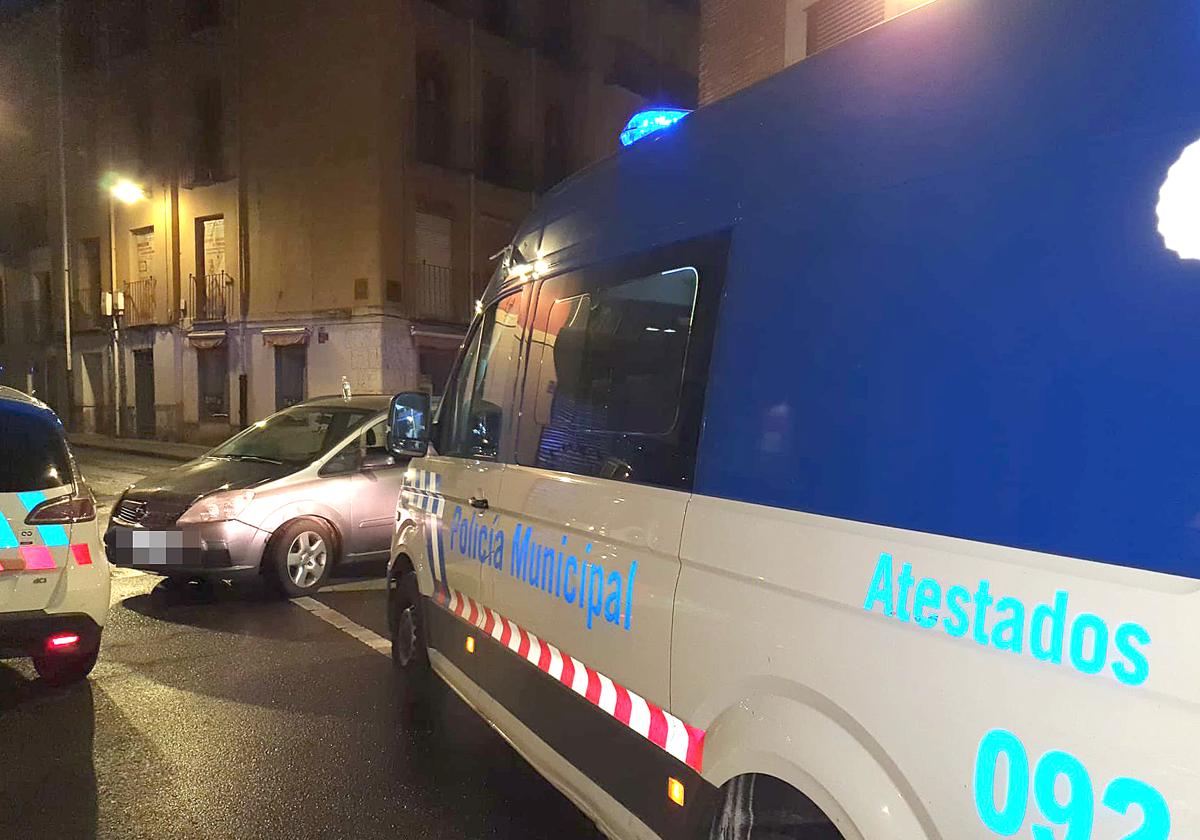 Control de alcoholemia en la calle del Val de Valladolid.