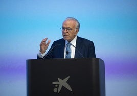 Isidro Fainé durante el acto de presentación del Plan Estratégico.