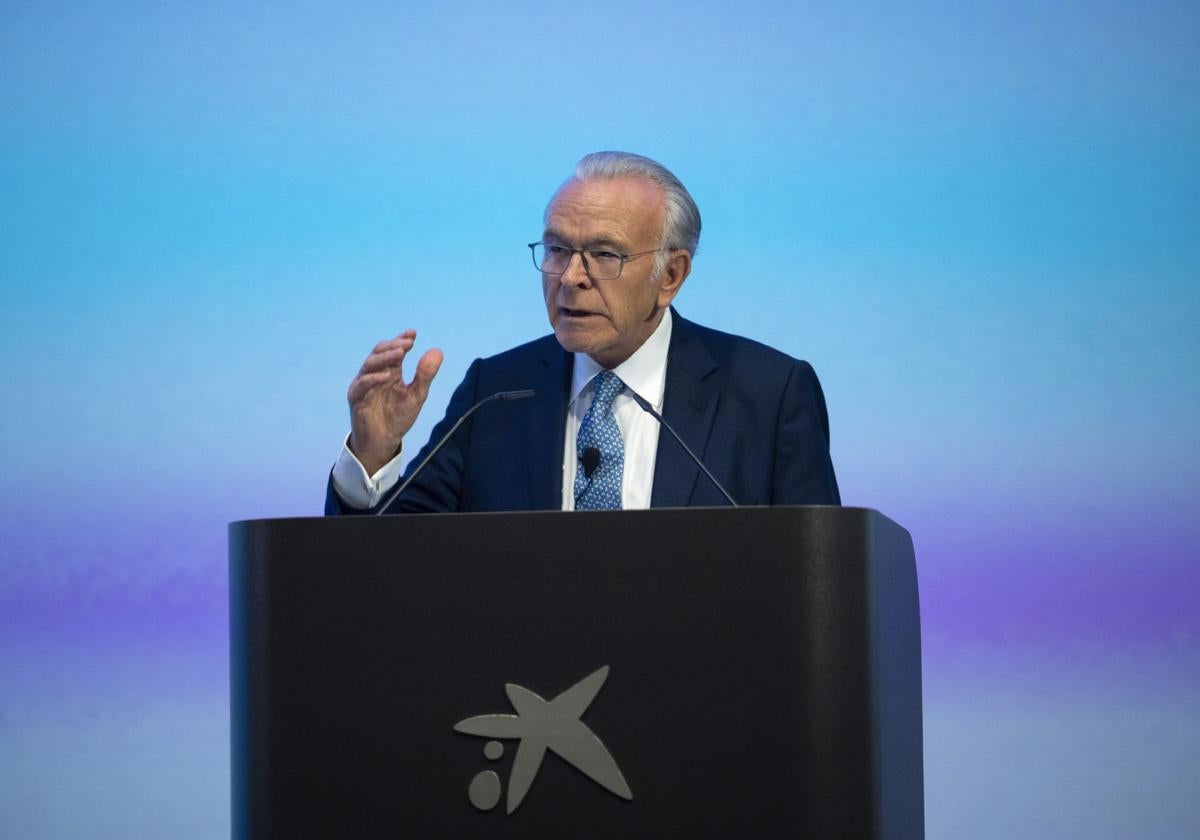 Isidro Fainé durante el acto de presentación del Plan Estratégico.