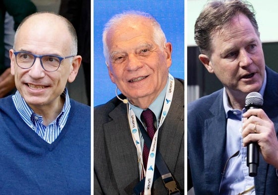 Enrico Letta, Josep Borrell y Nick Clegg.