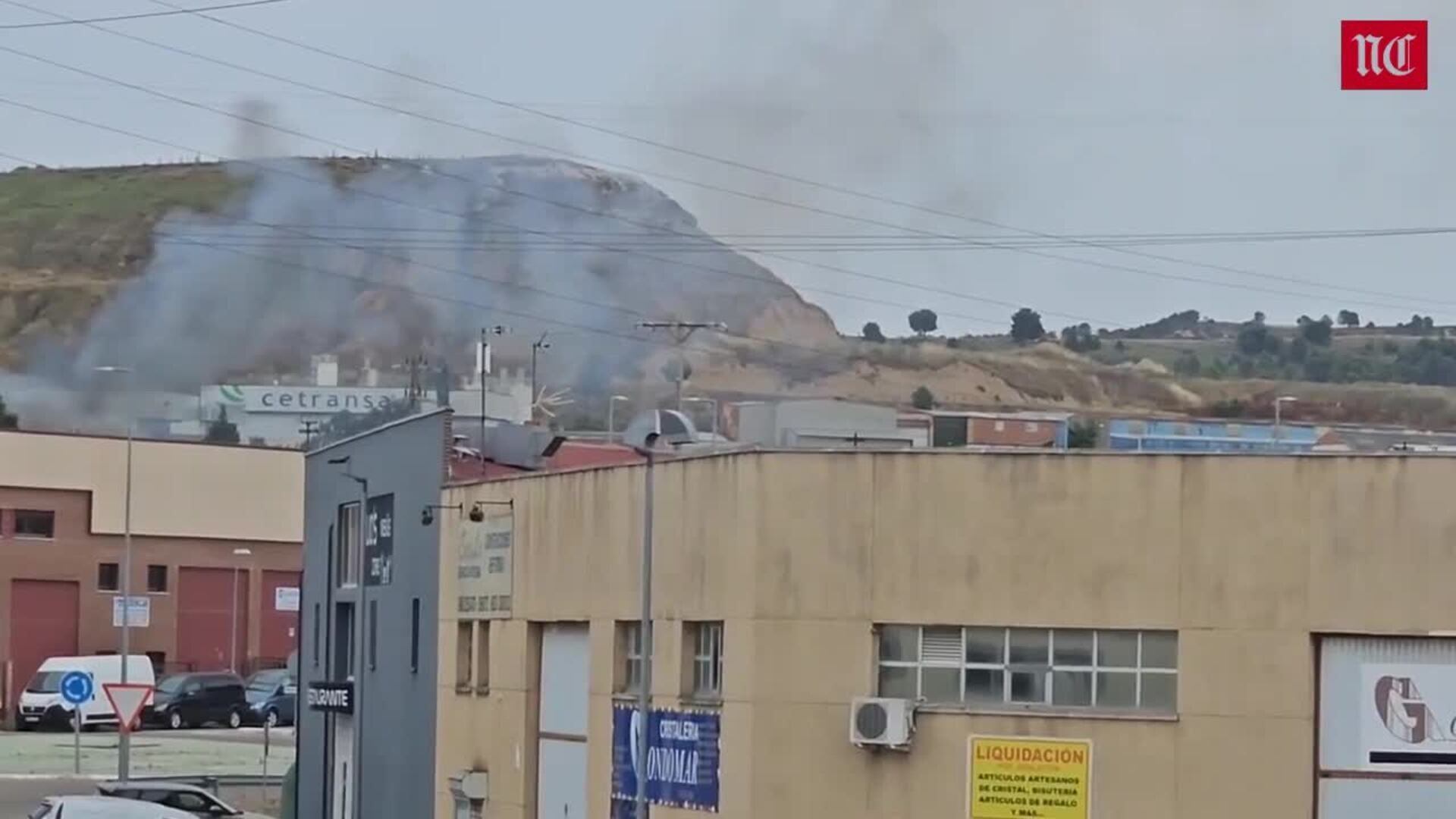 Incendio en una ebanistería de Santovenia de Pisuerga