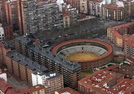 Vista aérea de la plaza de toros de Valladolid.