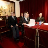 Javier Castán, durante el acto celebrado en la casa de Cervantes.