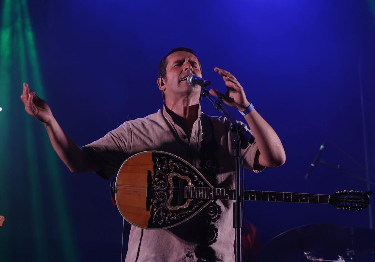 Carlos Herrero, en un concierto de El Naán en el Palencia Sonora.