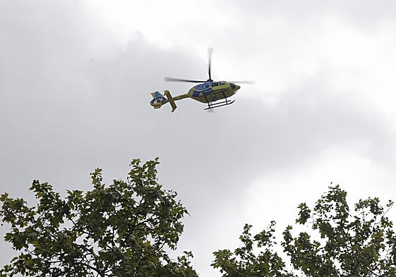 Un helicóptero de Sacyl.