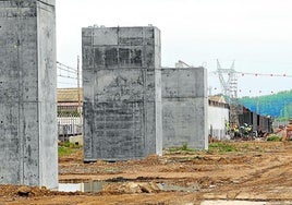 Obras del primer tramo del Ave a Cantabria en Palencia.