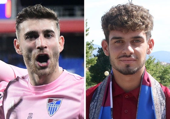 Abel Pascual celebra un gol e Ivo posa con la bufanda de la Gimnástica Segoviana.