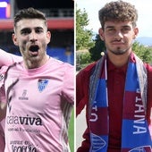 Abel Pascual celebra un gol e Ivo posa con la bufanda de la Gimnástica Segoviana.