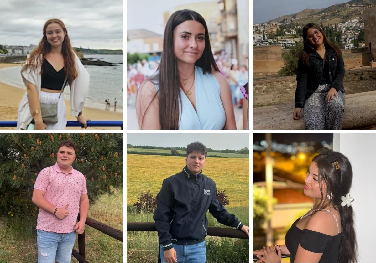 Damas y caballeros de las fiestas de Osorno: Esther Cuesta, Beatriz Belya, Ángela Arnaiz, Daniel Serna, Iván Gutiérrez y Saray Peláez.