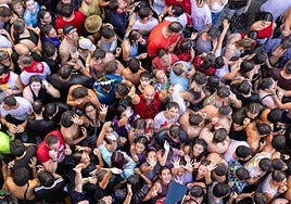 Participantes el año pasado en uno de los chúndaras de Peñafiel.