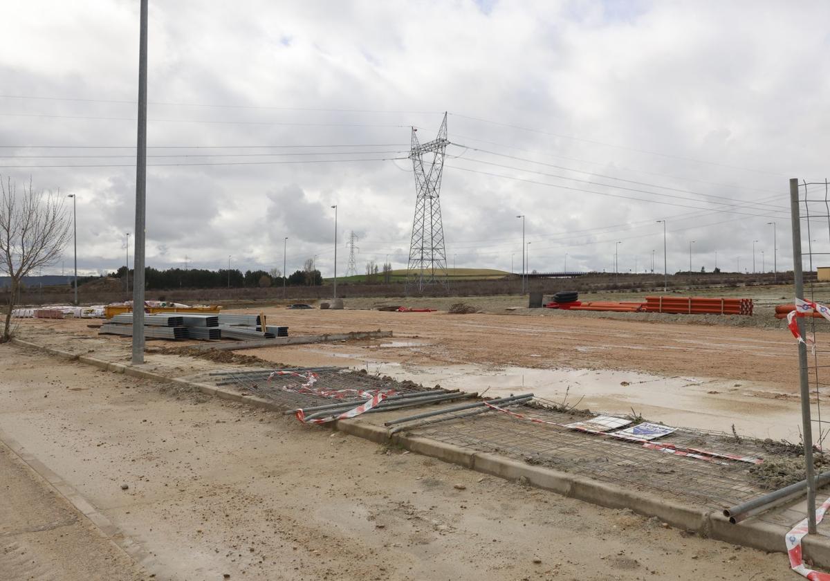 Obras en el polígono industrial de Magaz.