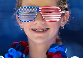 Una niña americana, durante los actos de celebración del 4 de julio en Estados Unidos.