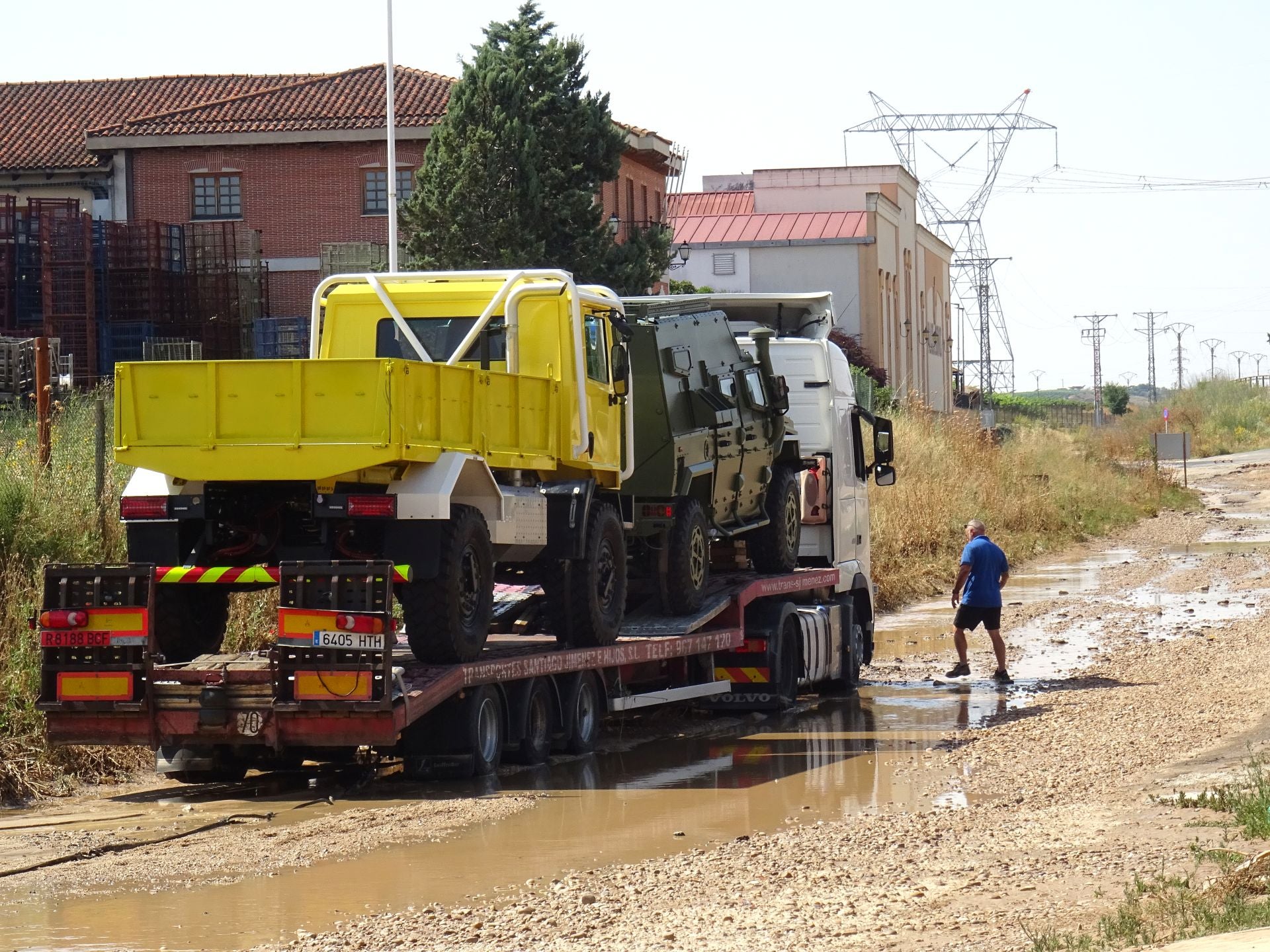 La tromba causó fuertes inundaciones en Rueda.