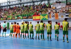 Momentos previos al comienzo de un partido enmarcado en el campeonato de España.