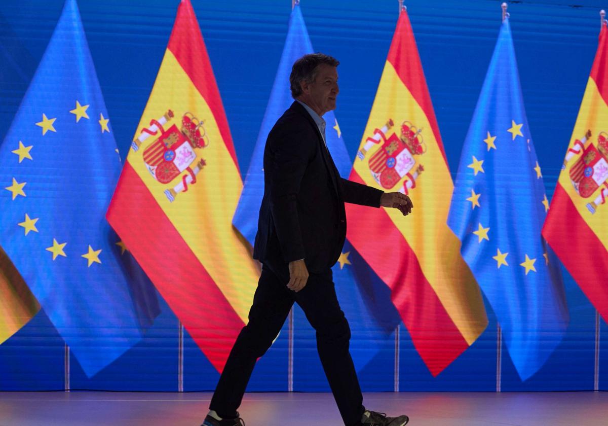 Alberto Núñez Feijóo, durante el XXI Congreso Nacional del Partido Popular.