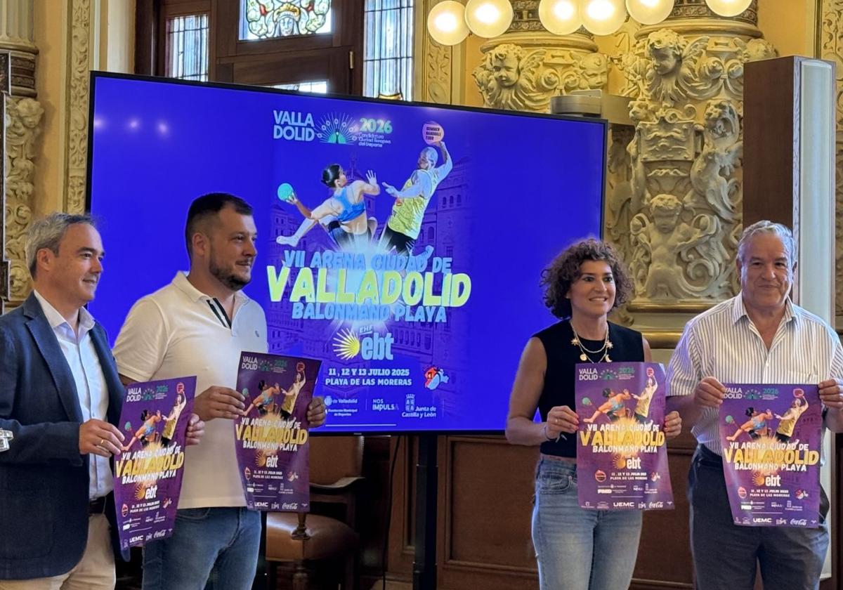 Maite Martínez, Agustín Alonso, David Piquero y Daniel Tomillo en la presentación del VII Arena Ciudad de Valladolid.