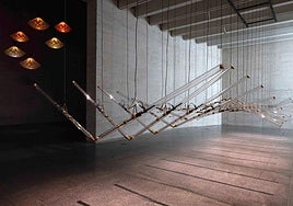 La instalación 'Amplitude', del estudio Drift, en una sala del Museo de Arte Contemporáneo de Castilla y León.