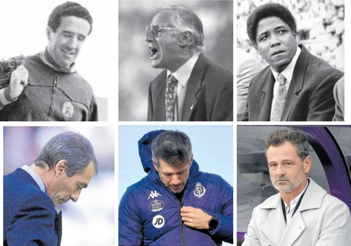 Arriba, de izquierda a derecha, Helenio Herrera, Vicente Cantatore y Pacho Maturana. En la fila de abajo, Pancho Ferraro, Paulo Pezzolano y Diego Cocca.