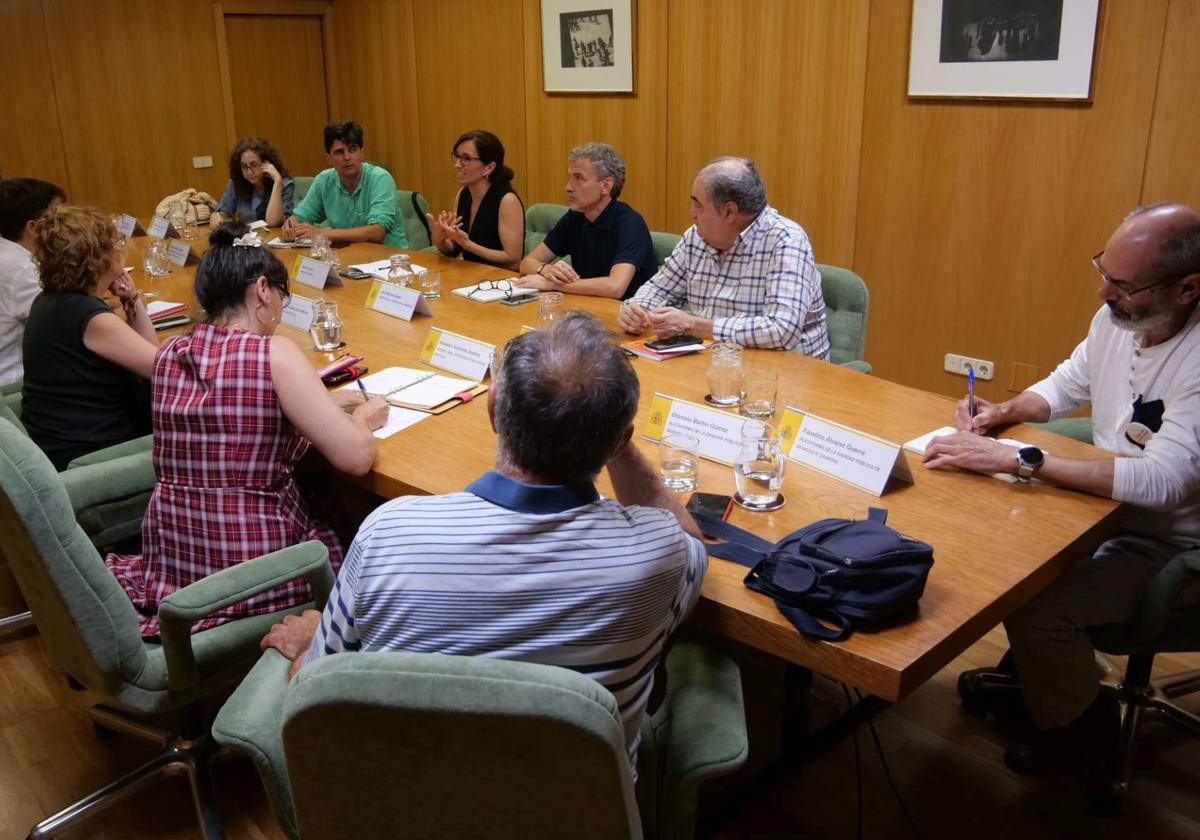 La ministra de Sanidad, Mónica García, durante la reunión con la Plataforma.