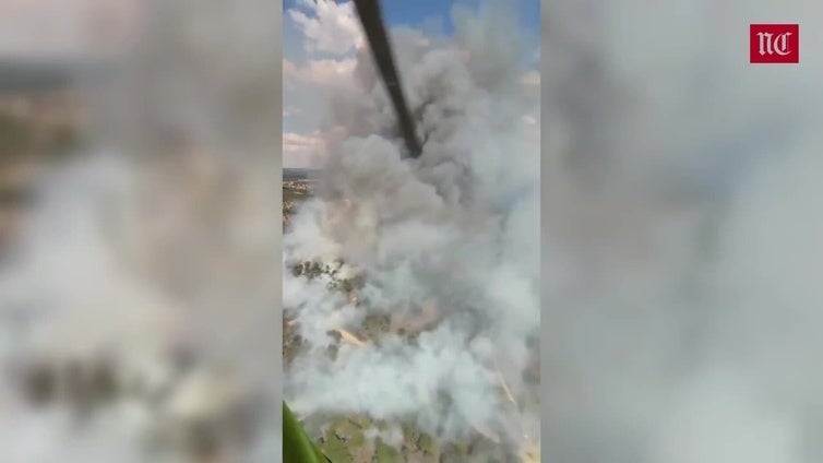 Las llamas devoran 40 hectáreas en un incendio en Cuéllar