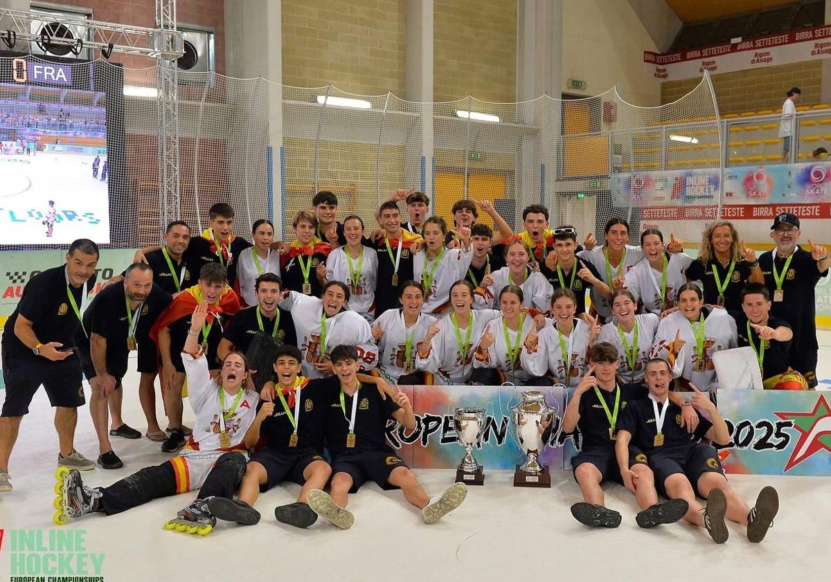 Imagen principal - Catorce jugadores del CPLV se proclaman campeones de Europa