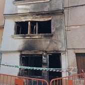 Casa incendiada en Dueñas.