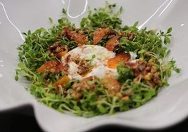 Ensalada de Maruja realizada por el chef Laín Montes en su espacio gastronómico Fuera de Carta