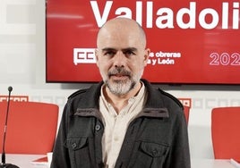 El delegado de CC OO en Valladolid, Raúl García, tras su reelección el pasado marzo.