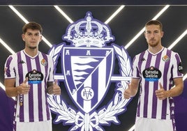 Presentación Trilli (izquierda) y Pablo Tomeo (derecha) como nuevos jugadores del Real Valladolid.