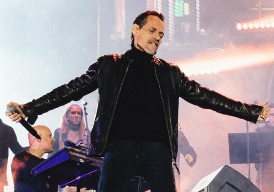 El artista Marc Anthony en uno de sus conciertos.
